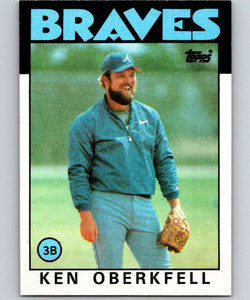 1986 Topps #334 Ken Oberkfell VG Atlanta Braves 