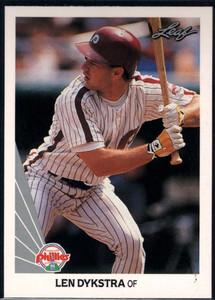 1990 Leaf #262 Lenny Dykstra VG Philadelphia Phillies 
