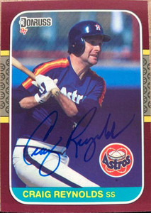 Craig Reynolds Autographed 1987 Donruss Opening Day #19 Houston Astros Card