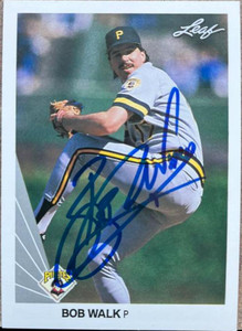 Bob Walk Autographed 1990 Leaf #64 Pittsburgh Pirates Card