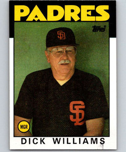 1986 Topps #681 Dick Williams MG VG San Diego Padres 