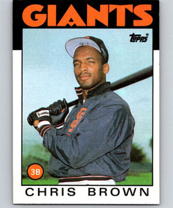 1986 Topps #383 Chris Brown VG RC Rookie San Francisco Giants 
