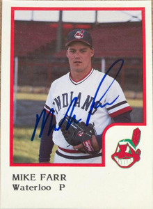 Mike Farr Autographed 1986 Waterloo Indians Pro Cards #7