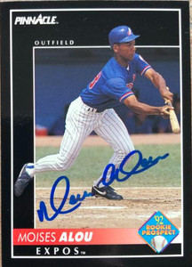 Moises Alou Autographed 1992 Pinnacle #572