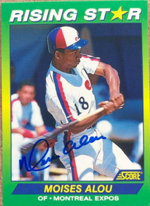 Moises Alou Autographed 1992 Score Rising Stars #9