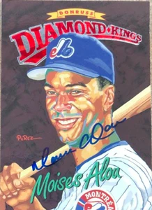 Moises Alou Autographed 1994 Donruss Diamond Kings #DK-23 Montreal Expos Card 