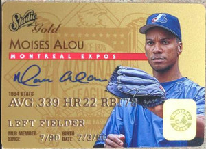 Moises Alou Autographed 1995 Studio-Gold #35 Montreal Expos Card 