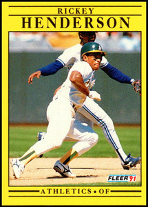 SOLD 56056 1991 Fleer #10 Rickey Henderson VG Oakland Athletics 