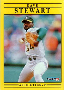 1991 Fleer #25 Dave Stewart VG Oakland Athletics 