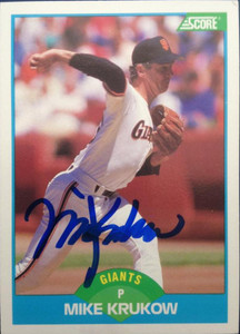 Mike Krukow Autographed 1989 Score #190