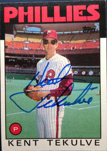 Autographed KENT TEKULVE Pittsburgh Pirates 1978 Topps card - Main