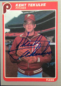 Kent Tekulve Autographed 1985 Fleer Update #U-117