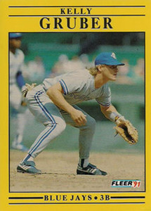 1991 Fleer #175 Kelly Gruber UER VG Toronto Blue Jays 