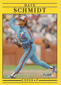 1991 Fleer #249 Dave Schmidt VG Montreal Expos 