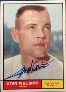 SOLD 4847 Stan Williams Autographed 1961 Topps #190