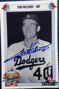 Stan Williams Autographed 1990 Dodgers Target #863
