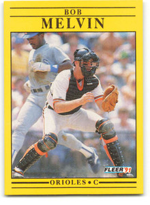 1991 Fleer #482 Bob Melvin VG Baltimore Orioles 