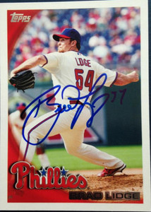 SOLD 4866 Brad Lidge Autographed 2010 Topps #500