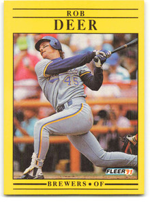 1991 Fleer #580 Rob Deer VG Milwaukee Brewers 