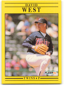 1991 Fleer #627 David West VG Minnesota Twins 