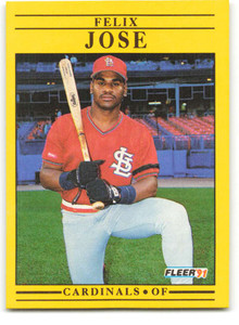 1991 Fleer #636 Felix Jose VG St. Louis Cardinals 