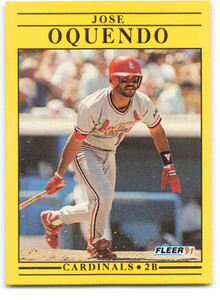 1991 Fleer #640 Jose Oquendo VG St. Louis Cardinals 