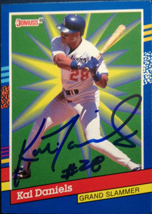 SOLD 4890 Kal Daniels Autographed 1991 Donruss Grand Slammers #3