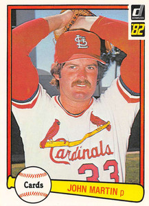 1982 Donruss #343 John Martin VG RC Rookie St. Louis Cardinals 