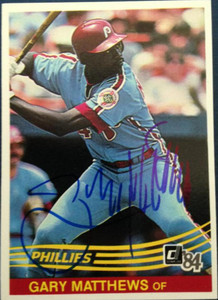 Gary Matthews Autographed 1984 Donruss #233