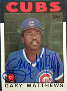 Gary Matthews Autographed 1986 Topps #485
