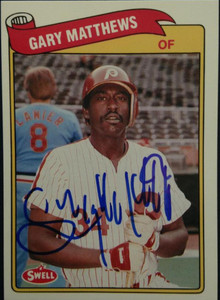 Gary Matthews Autographed 1989 Swell Baseball Greats #118