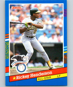 1991 Donruss #53 Rickey Henderson AS VG Oakland Athletics 