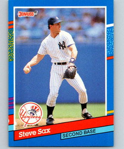 1991 Donruss #163 Steve Sax UER VG New York Yankees 
