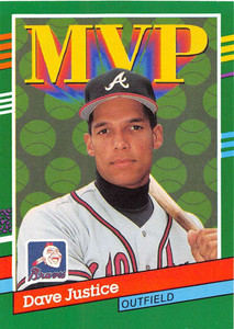 1991 Donruss #402 David Justice MVP VG Atlanta Braves 
