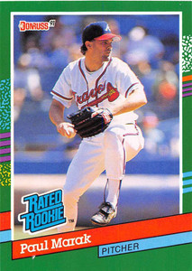1991 Donruss #413 Paul Marak RR VG RC Rookie Atlanta Braves 