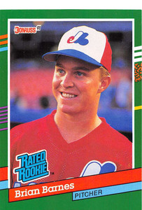 1991 Donruss #415 Brian Barnes RR VG RC Rookie Montreal Expos 