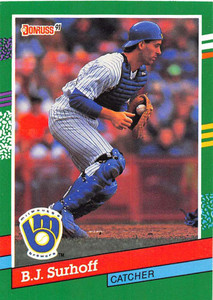 1991 Donruss #460 B.J. Surhoff VG Milwaukee Brewers 