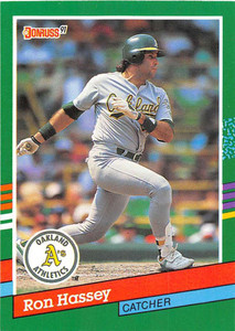 1991 Donruss #476 Ron Hassey VG Oakland Athletics 