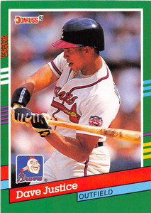 1991 Donruss #548 David Justice VG Atlanta Braves 