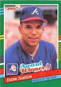 1991 Donruss #683 David Justice roy VG Atlanta Braves 