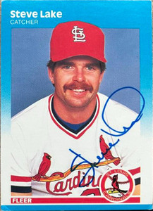 Steve Lake Autographed 1987 Fleer #300