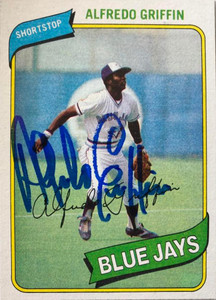 Alfredo Griffin Autographed 1980 Topps #558 Toronto Blue Jays Card
