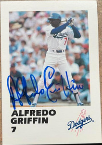Alfredo Griffin Autographed 1988 Los Angeles Dodgers Police #NNO
