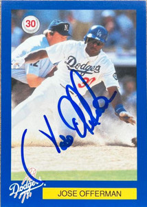 Jose Offerman Autographed 1994 Los Angeles Dodgers Police #NNO