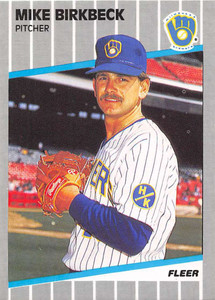 1989 Fleer #178 Mike Birkbeck VG Milwaukee Brewers 