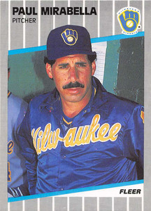 1989 Fleer #192 Paul Mirabella VG Milwaukee Brewers 