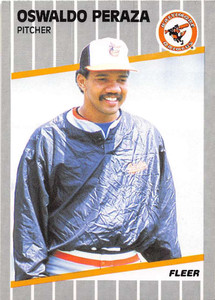 1989 Fleer #615 Oswaldo Peraza UER VG Baltimore Orioles 