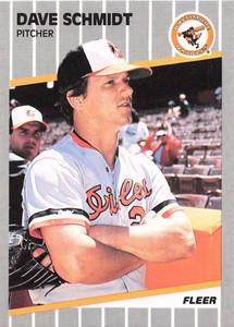 1989 Fleer #618 Dave Schmidt VG Baltimore Orioles 