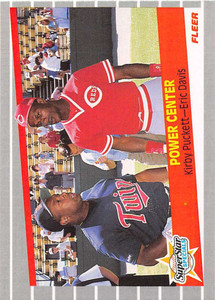 1989 Fleer #639 Eric Davis/Kirby Puckett Power Center VG Minnesota Twins/Cincinnati Reds 