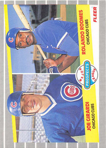 1989 Fleer #644 Joe Girardi/Rolando Roomes Prospects VG RC Rookie Chicago Cubs 
